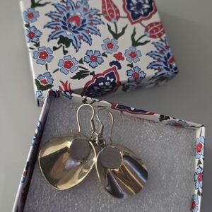 Silver 925 Mexico Circle Dangle Earrings - Women Jewelry